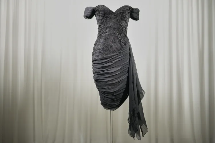Back in black: Princess Diana's 'revenge dress' goes on show ahead of Sotheby's auction
